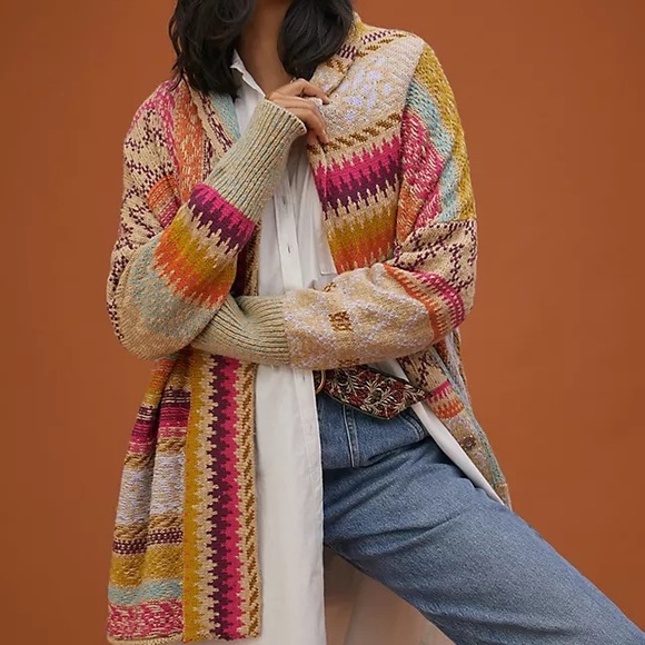 Anthropologie Sweaters - Anthropologie Pilcro Cross Stitch Cardigan Sweater XS / SMALL / MEDIUM